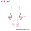 E-717 xuping venta de moda flor y bola diseño 14k color oro zircon damas pendientes pendientes